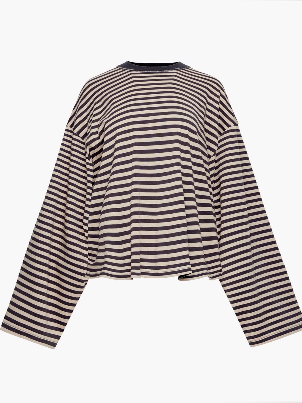NWT LIONESS Bloom Long Sleeve Slate Stripe Top Size XS